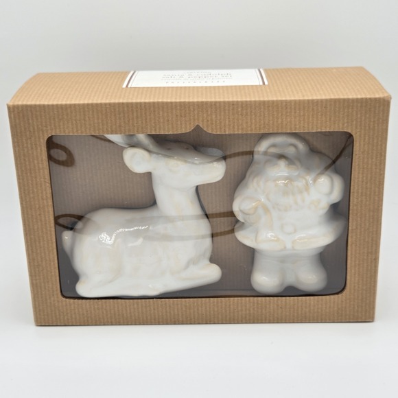 Pottery Barn Santa & Rudolph Salt and Pepper Shaker Set Holiday Christmas - Picture 3 of 3